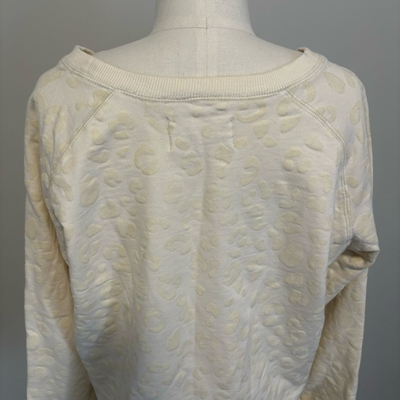 Jackson Rowe Arose Sweatshirt Cream Leopard Print Tie Front Cotton Sweatshirt - Picture 10 of 15